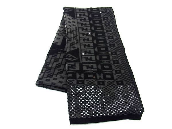 1円 □美品□ FENDI フェンディ 総柄 大判 ストール ショール スカーフ