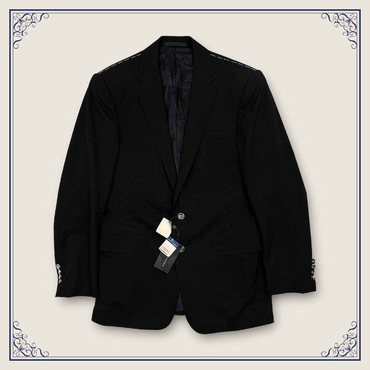 定価75，200円◆タグ付き 未使用品◆RALPH LAUREN ラルフローレン イタリア製 銀ボタン テーラードジャケット 38S インパクト21/メンズ