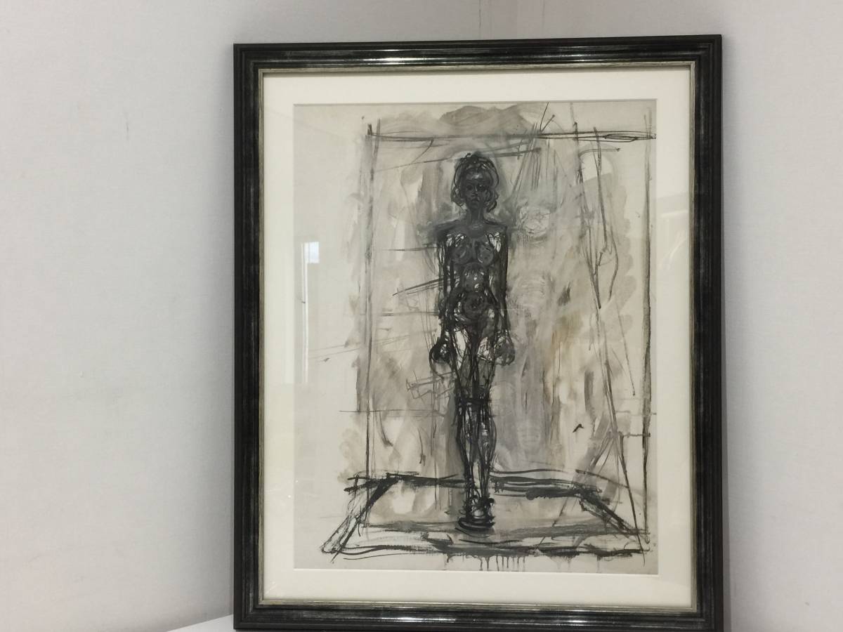 23010569 アルベルトジャコメティ ポスター リトグラフ 額装 約75cm×62cm アンティーク