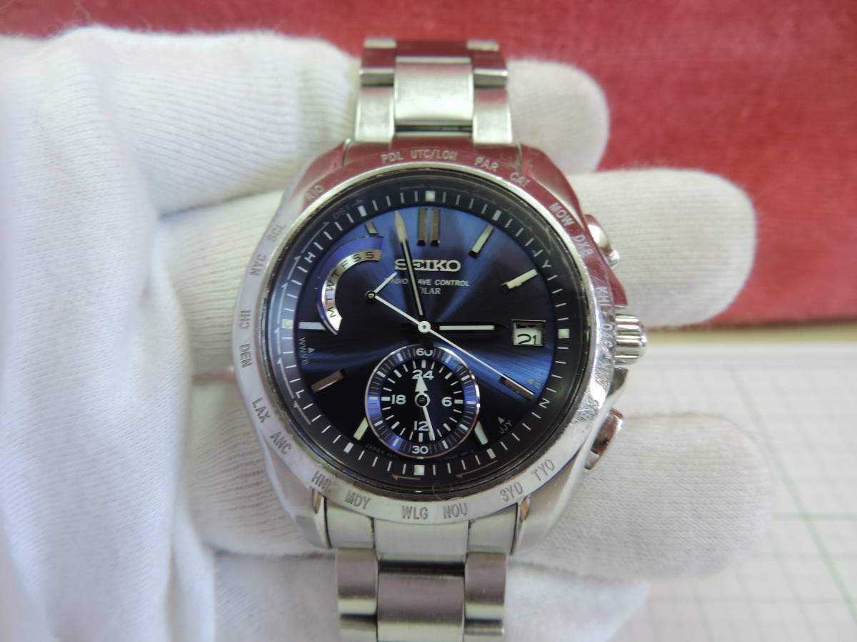 稼働品 SEIKO ブライツ 電波ソーラー ワールドタイム 8B54-0AA0 SEIKO セイコー ブライツ ワールドタイム 8B54-0AA0 電波ソーラー