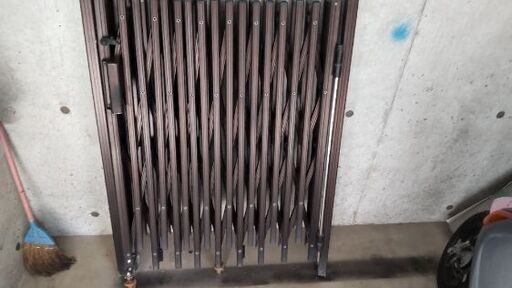 アルミ 門扉 アコーディオンドア ガレージ 柵 中古 ジャンク 2間用  