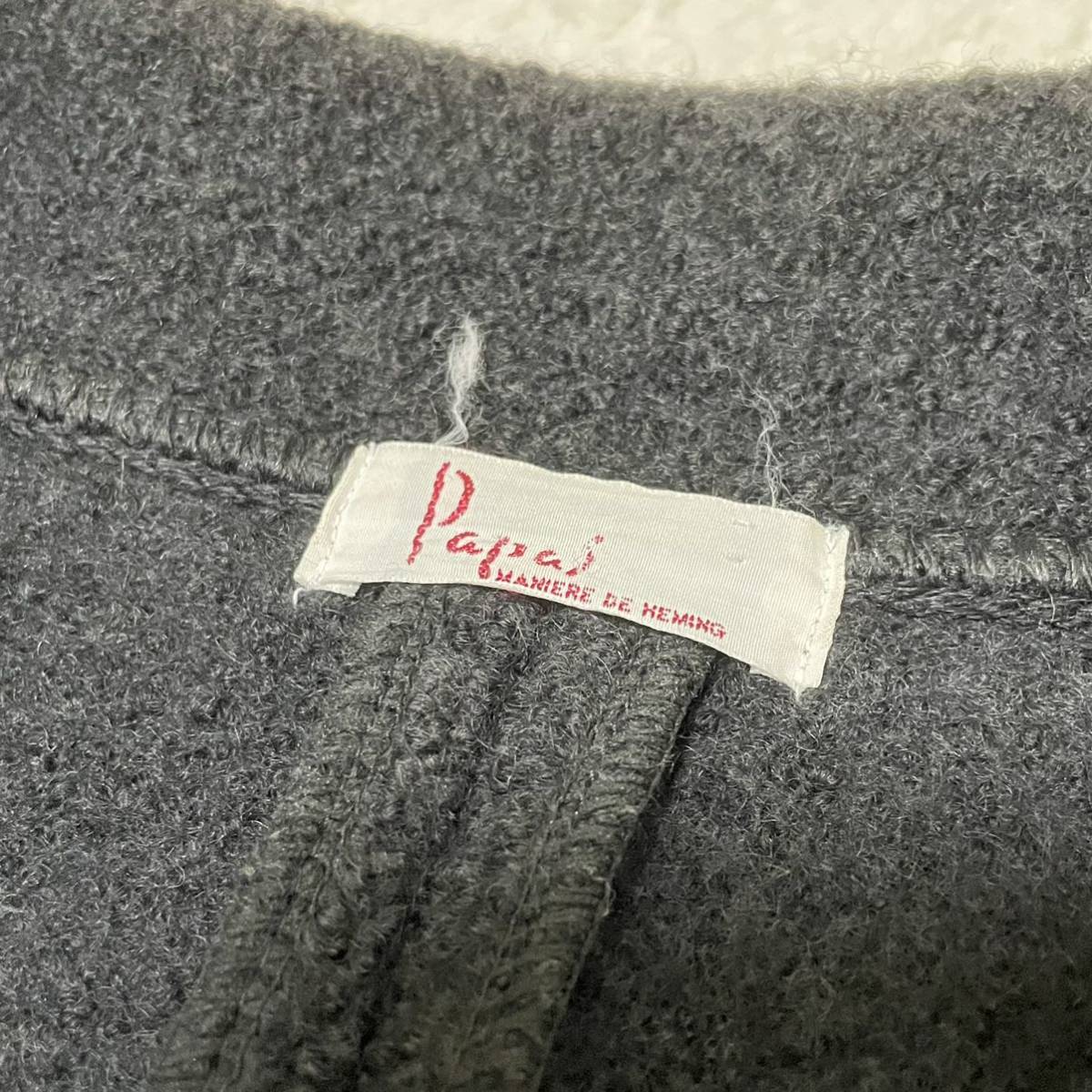 美品『パパス Papas』圧縮ウール コート ジャケット ロゴワッペン