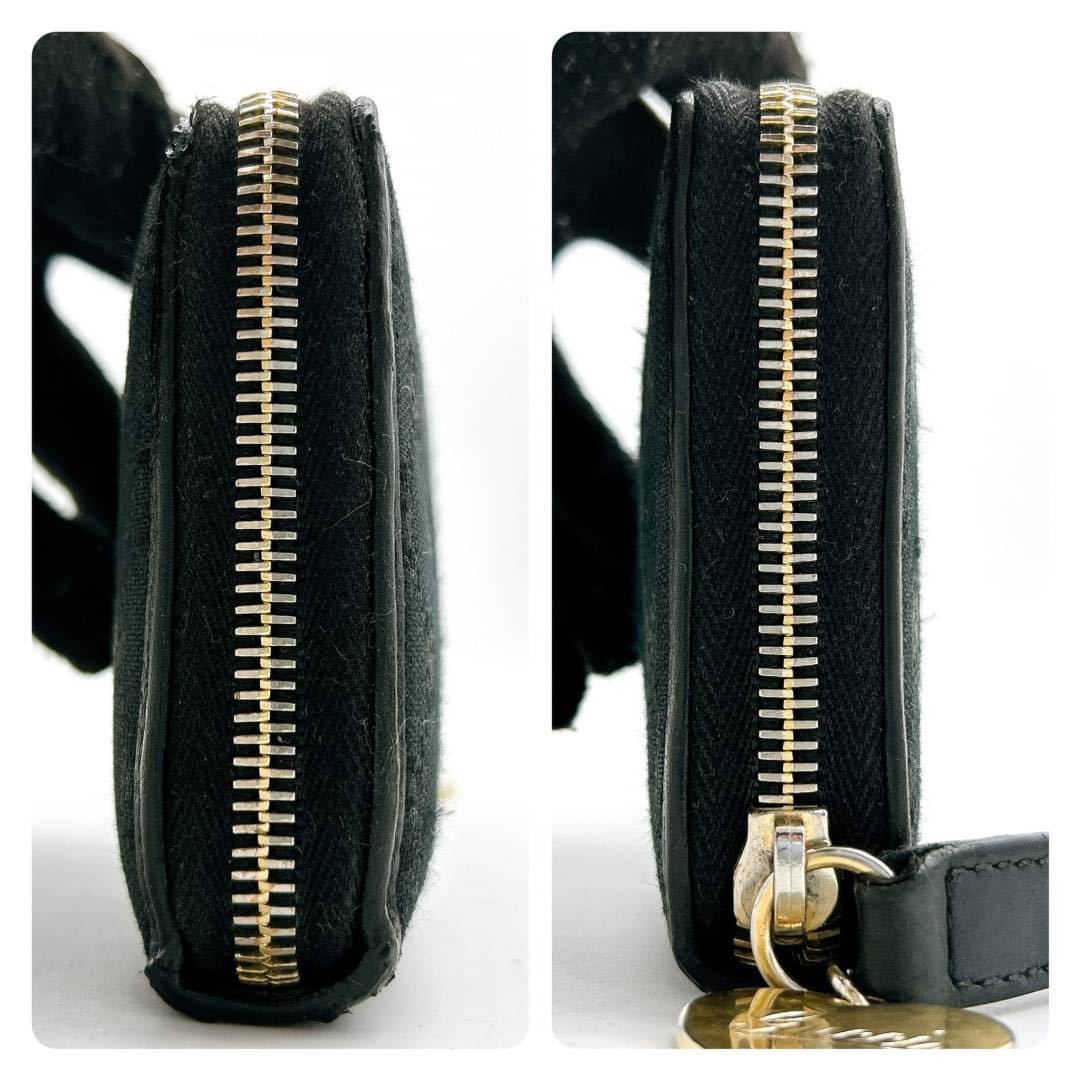 グッチ【美品】GUCCI 長財布 ラウンドファスナー GG柄 ハート ロゴ