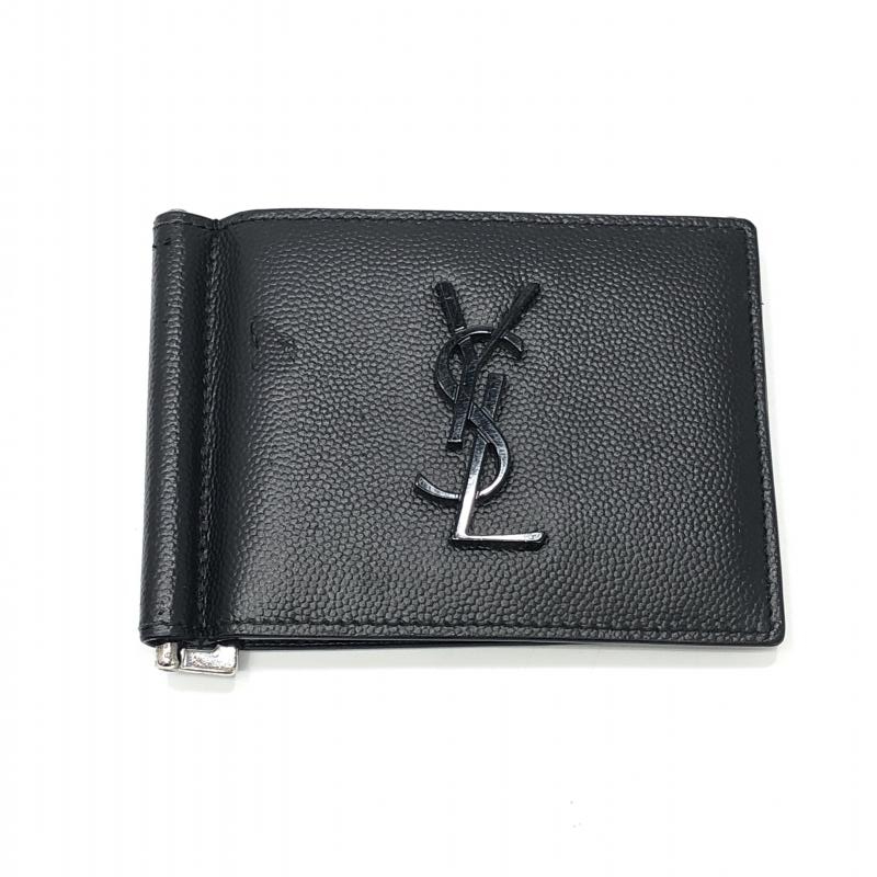 中古】YVES SAINT LAURENT マネークリップ ブラック 485630 イヴ・サン