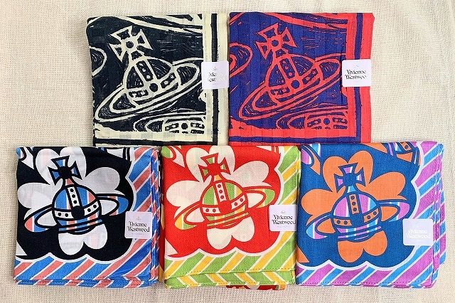 まとめて！未使用 Vivienne Westwood ヴィヴィアン ウエストウッド オーブ柄 ハンカチ 5枚セット 綿100%