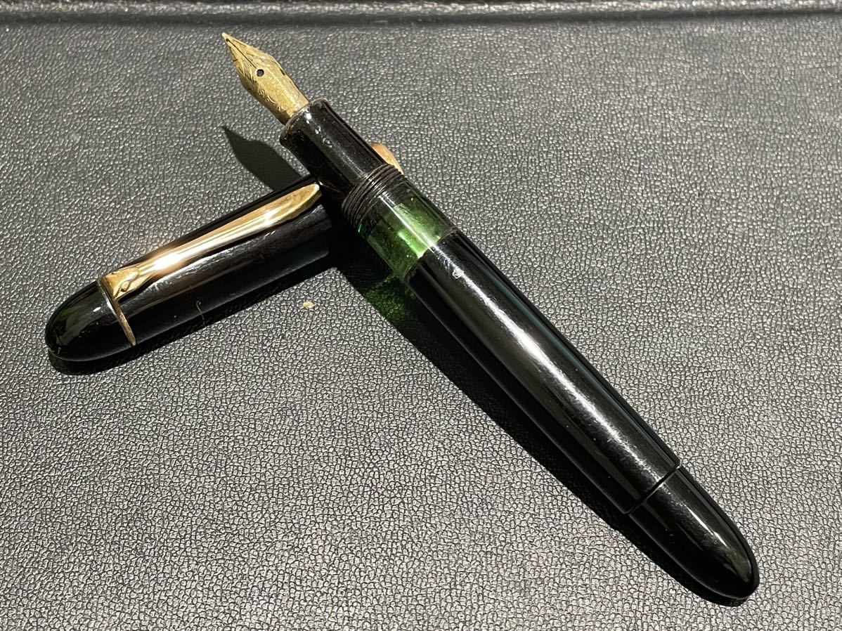 ペリカン 万年筆 スーベレーン 緑縞 ストライプ ペン先14C-585 F字