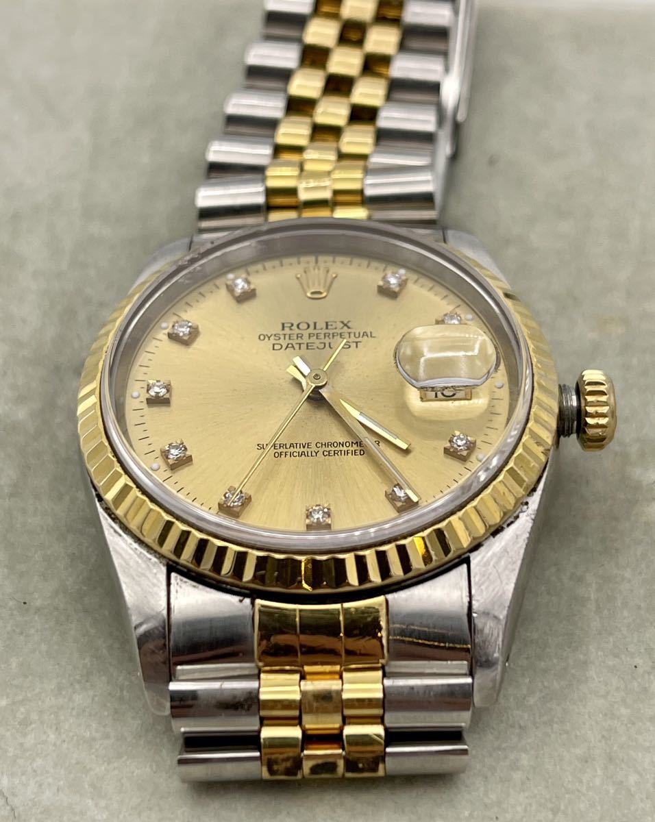ROLEX DATE JUST 10Pダイヤ SS×YG Ref16233 ロレックス オイスター 