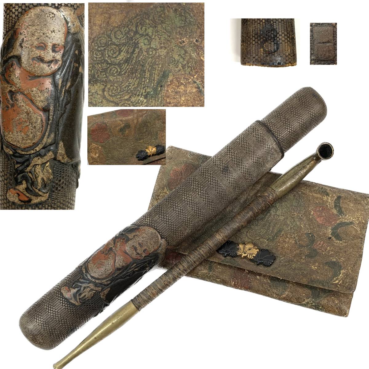 キセル 煙管 | 時代 煙草入れ 純金刻印 重さ58.35g 煙草入 銅製 男の 
