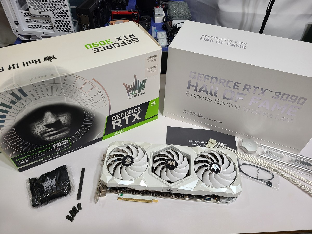 玄人志向 GEFORCE RTX 3090 HOF GDDR6X 24GB 元箱/付属品あり 動作品 ファン補修品