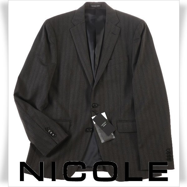 新品1円～★ニコル セレクション NICOLE selection メンズ 秋冬 TRABEST シャンブレーヘリンボーン ジャケット 48 L グレー ◆1236◆