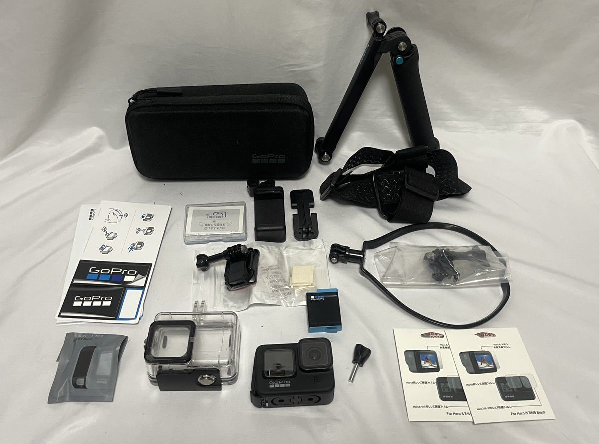 1円スタート】美品.GoPro HERO9 Black バッテリー2個 付属品多数 動作 