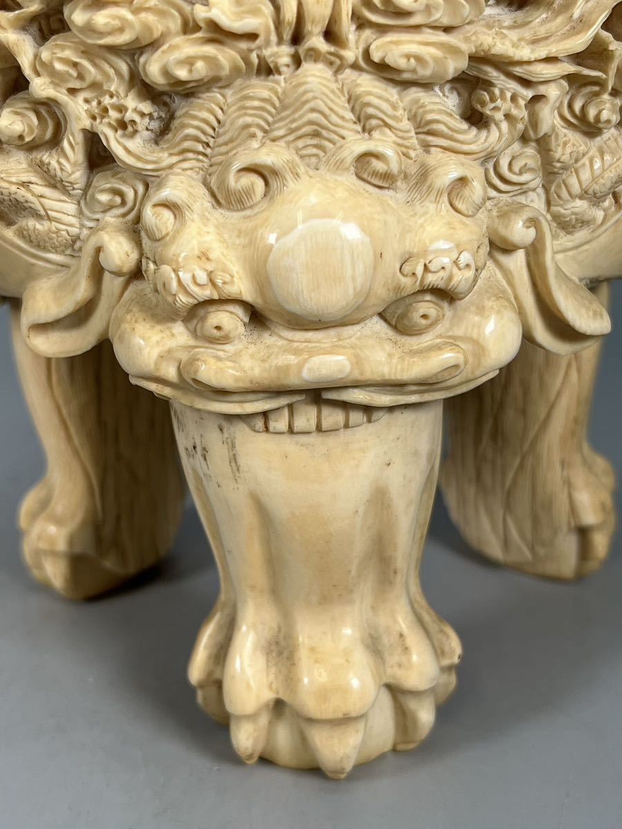 M010香炉 在銘 古珍材 双耳遊鐶 瑞獣三足 雲龍