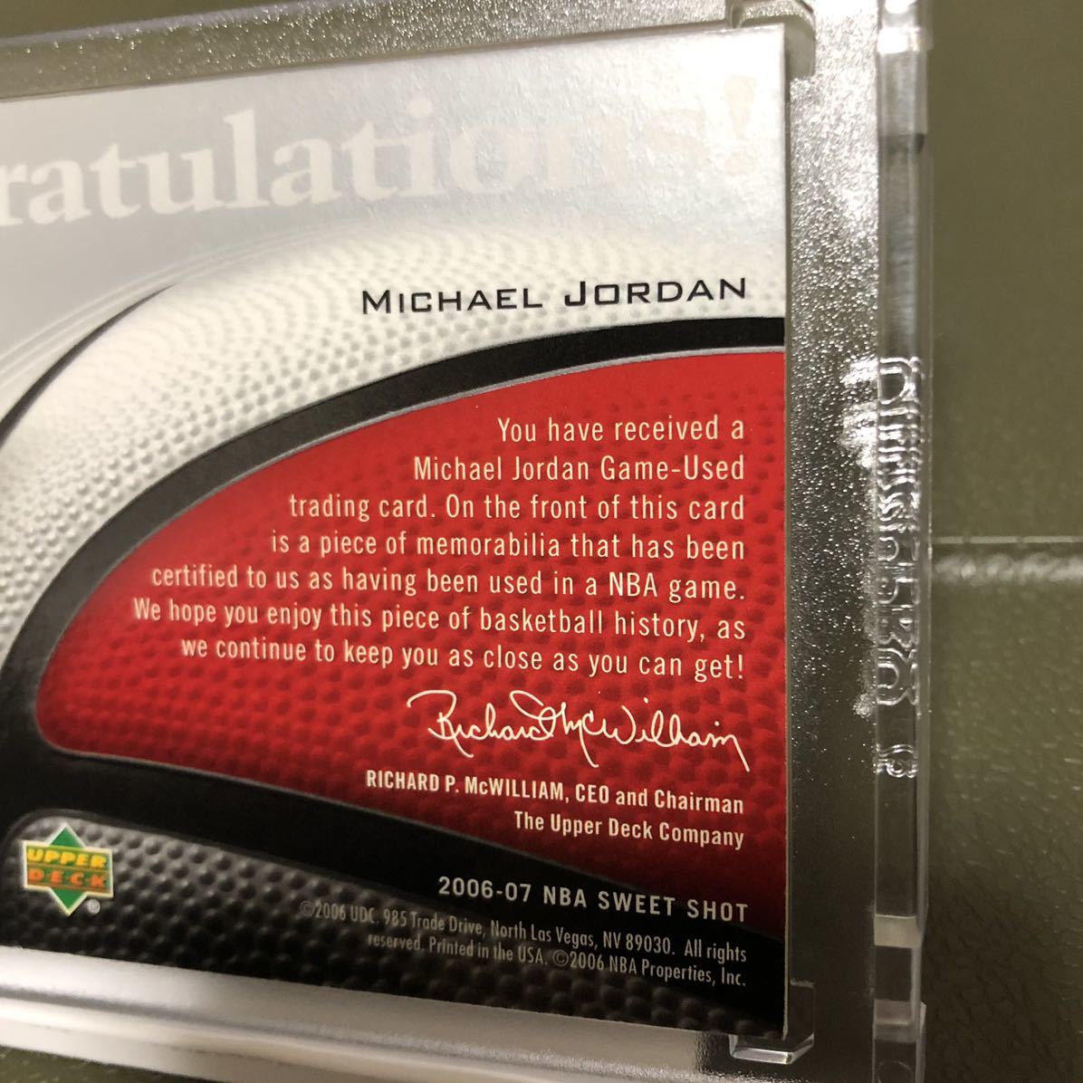 UPPER DECK 2006-07 NBA SWEET SHOT Michael Jordan jersey Patch card