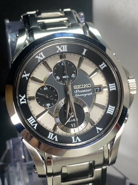 日本未発売 超美品 セイコー SEIKO クロノグラフ プルミエ 腕時計 高級腕時計 多機能腕時計 ビジネスウォッチ アラーム 動作確認OK
