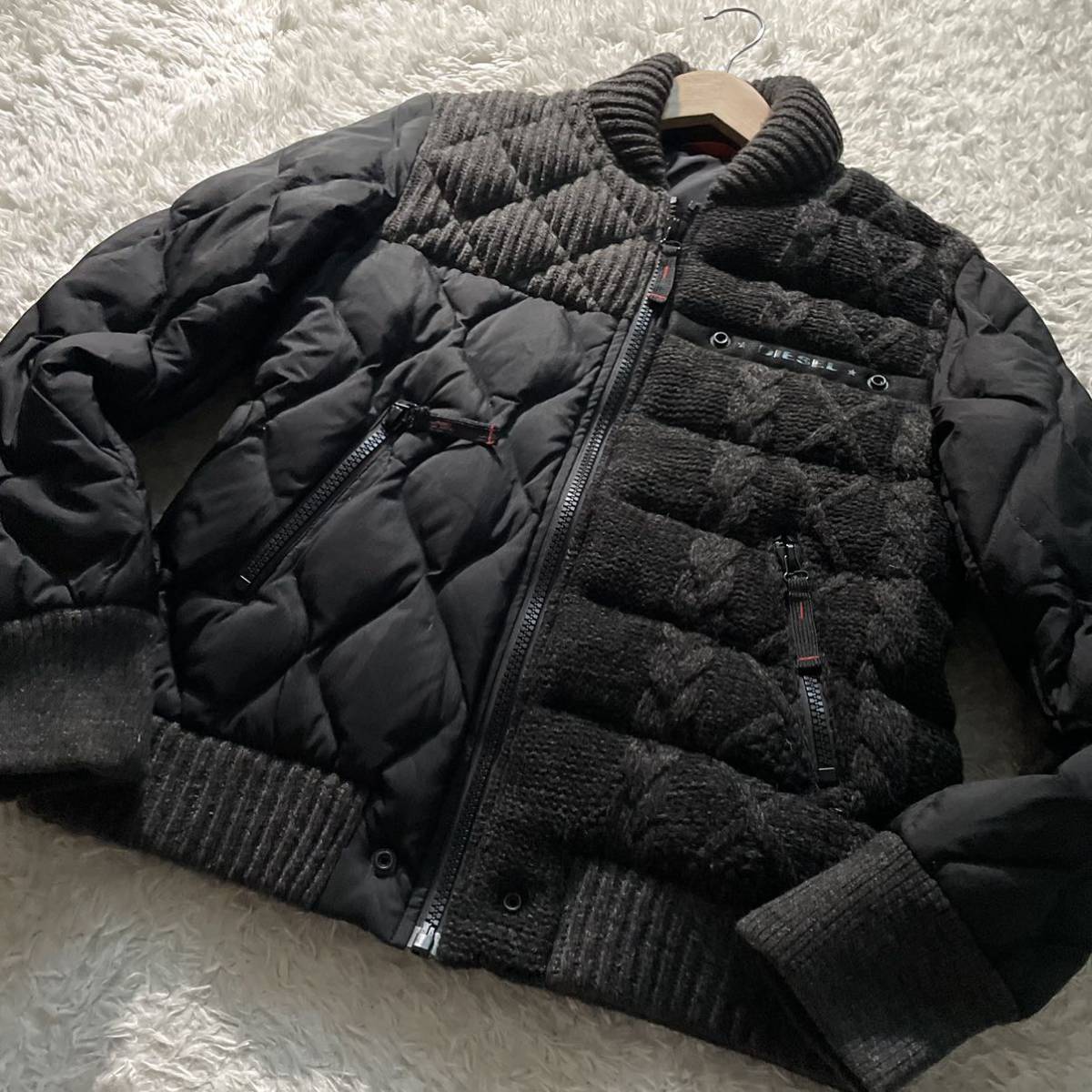 極 /M-L相当 DIESEL ディーゼル ニット切替 ダウンジャケット K-BOOMS 