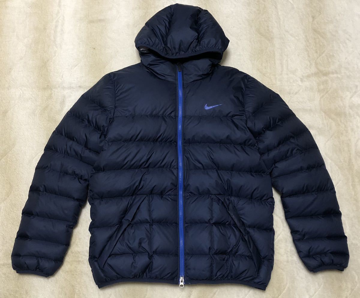 ☆NIKE☆ナイキ フード付き ダウン ジャケット L 紺系 アウター ブルゾン 626919