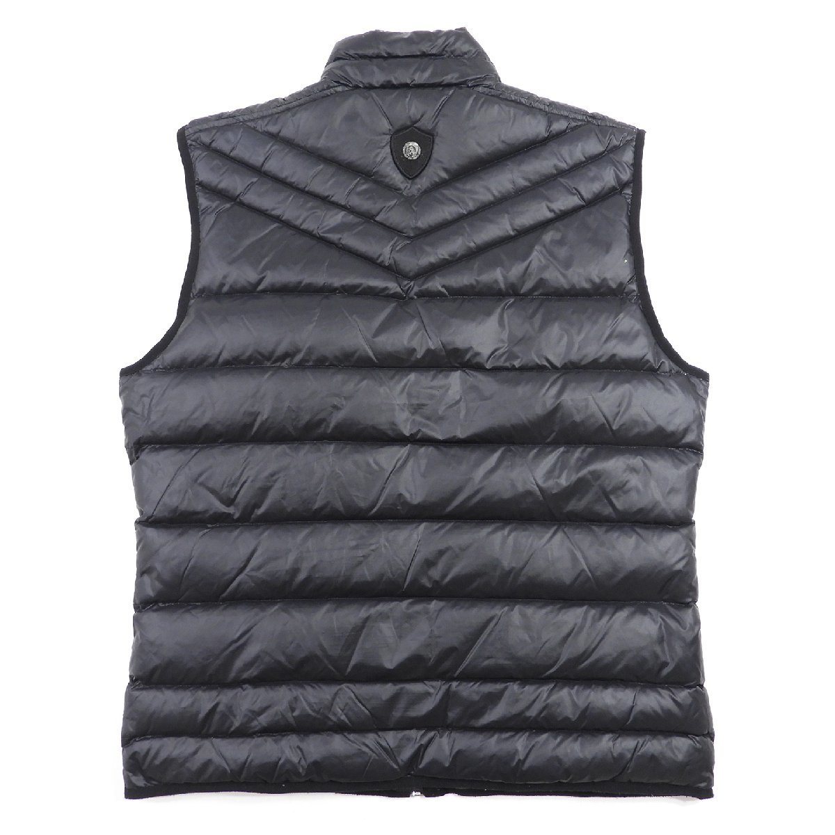 【美品】DIESEL ディーゼル ダウンベスト フード ブラック XL メンズ DIESEL (ディーゼル) フード着脱 ナイロン ロゴパッチ ダウンベスト