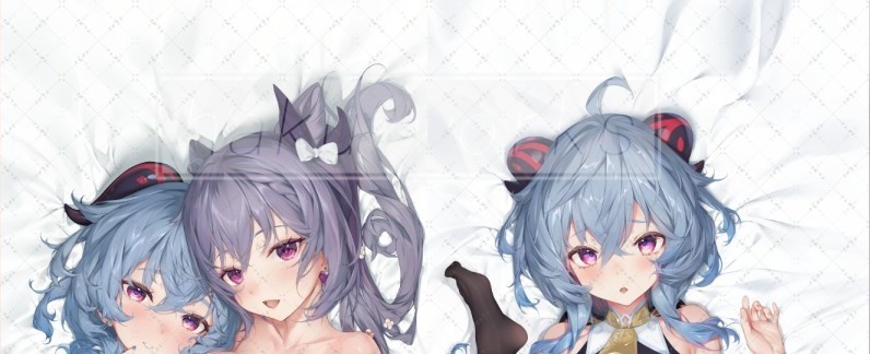 hakuworks haku89 原神 甘雨&刻晴 抱き枕カバー 甘晴てぇてぇ抱き枕 