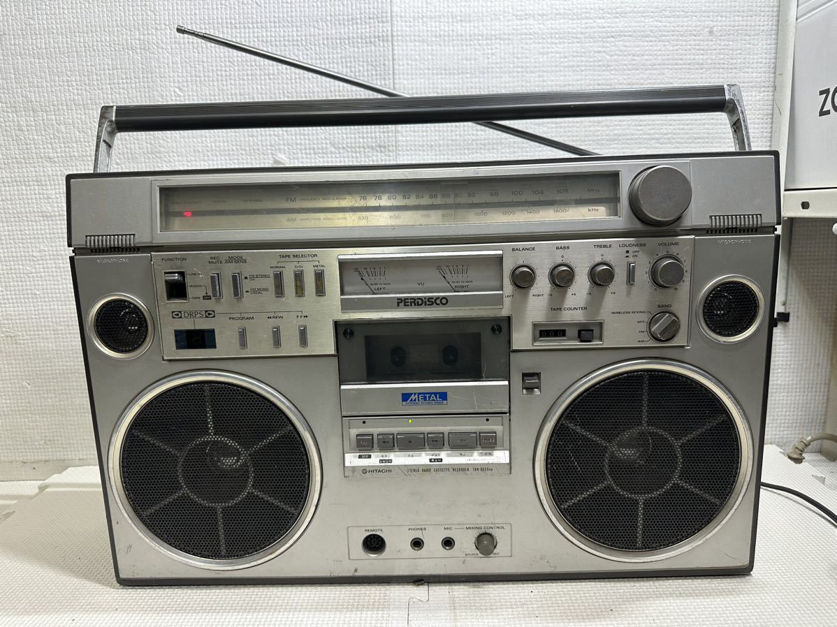 日立 ラジカセ TRK-8600RM 昭和レトロ ※ 通電確認 動作未確認 状品