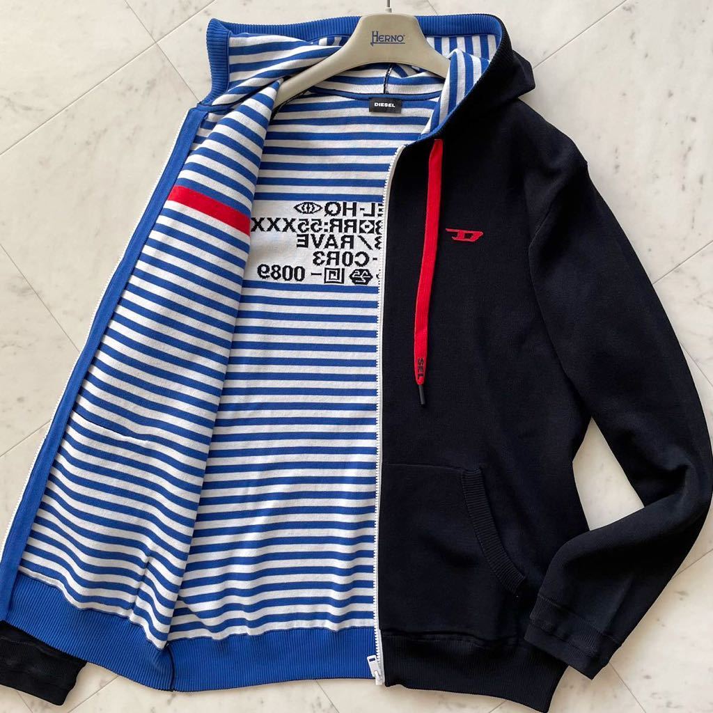 希少/未使用級/XXL☆ ディーゼル DIESEL ジップアップ ニット パーカー 