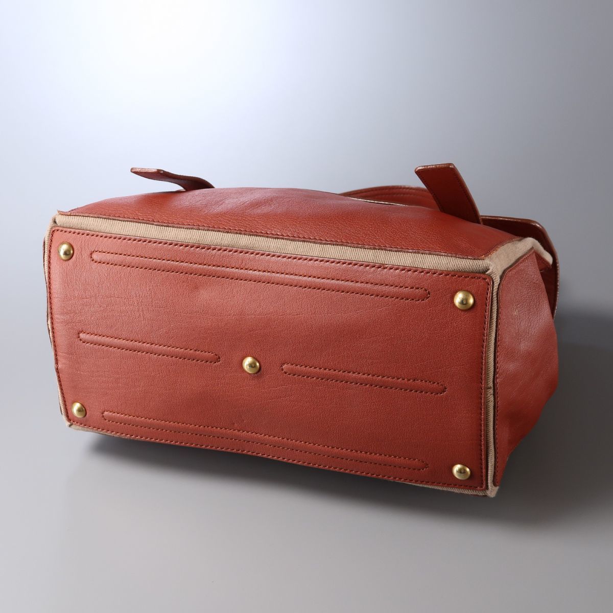 XXXX△*イヴサンローラン YSL*ミューズトゥバッグ 229680 レザーxキャンバス フラップバッグ*ハンドバッグ*ワンハンドル*鞄*レッド系 XXXX△*イヴサンローラン YSL*ミューズトゥバッグ 229680 レザーx