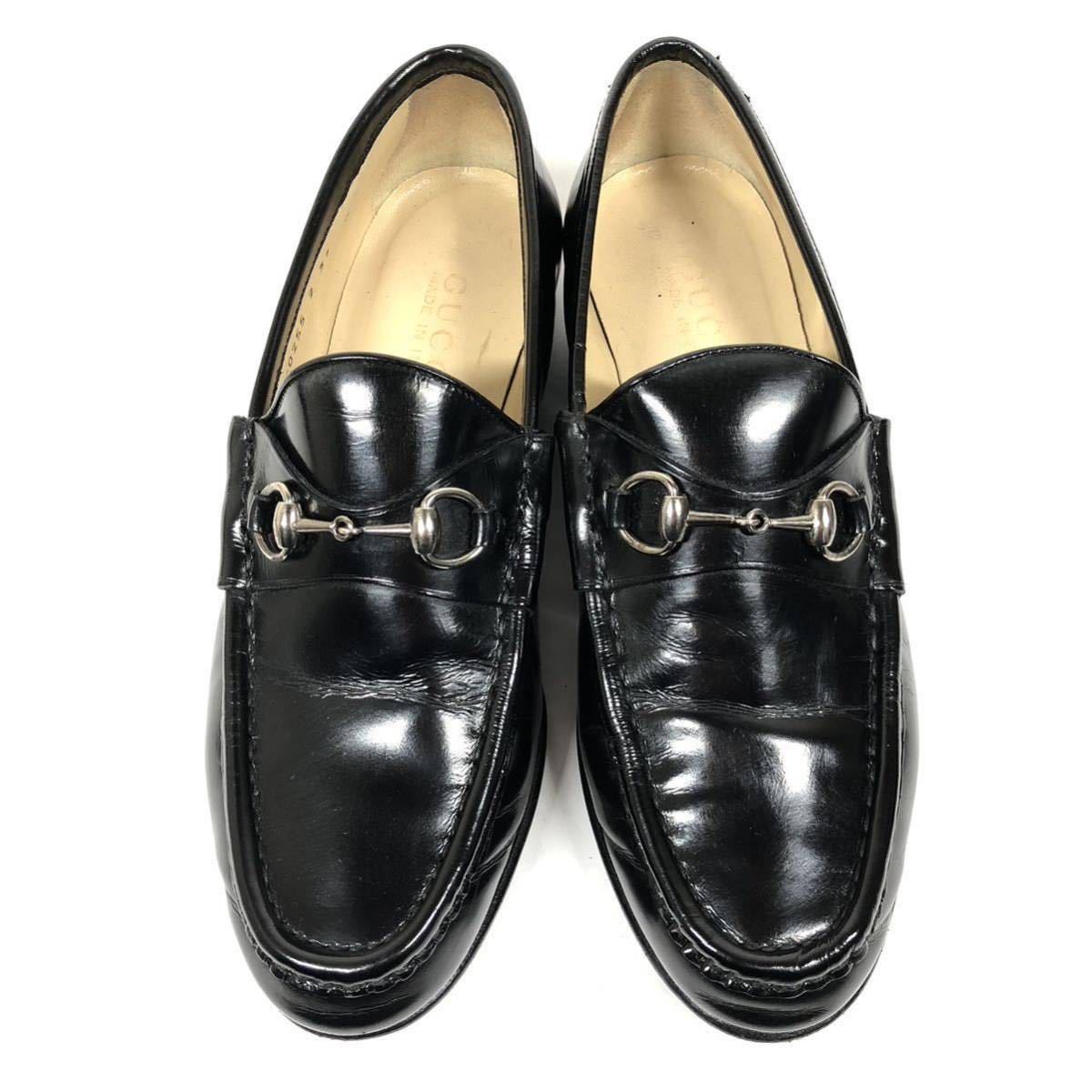【グッチ】基準内 GUCCI 靴 24cm ホースビット ビットローファー スリッポン ビジネスシューズ 本革 レザー 女性用 レディース 伊製 37 C
