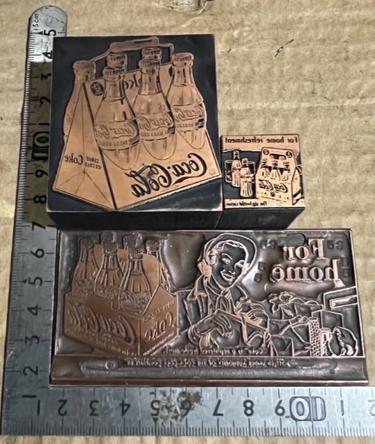 コカコーラ印刷版プレート3枚