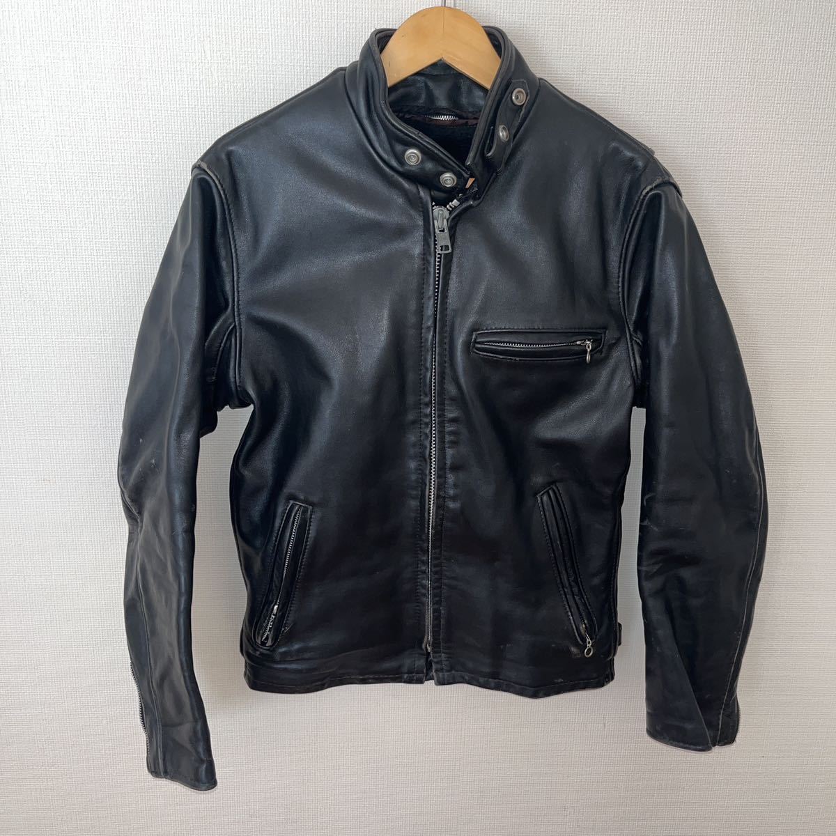 s*a様 ④schott【40】643米国製◇牛革ジャン ハーレーgpz ⑨schott【40】ライナー付643 米国製 シングルライダース ◇ショット