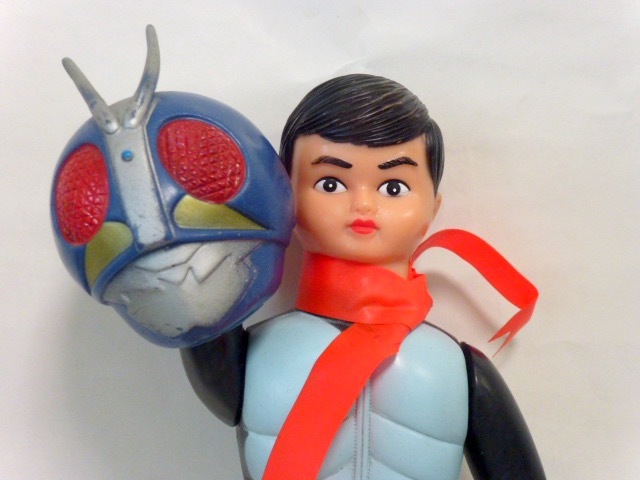 ソフビ 旧バンダイ 仮面ライダー 面取れ 青マスク Yahoo 1円スタート