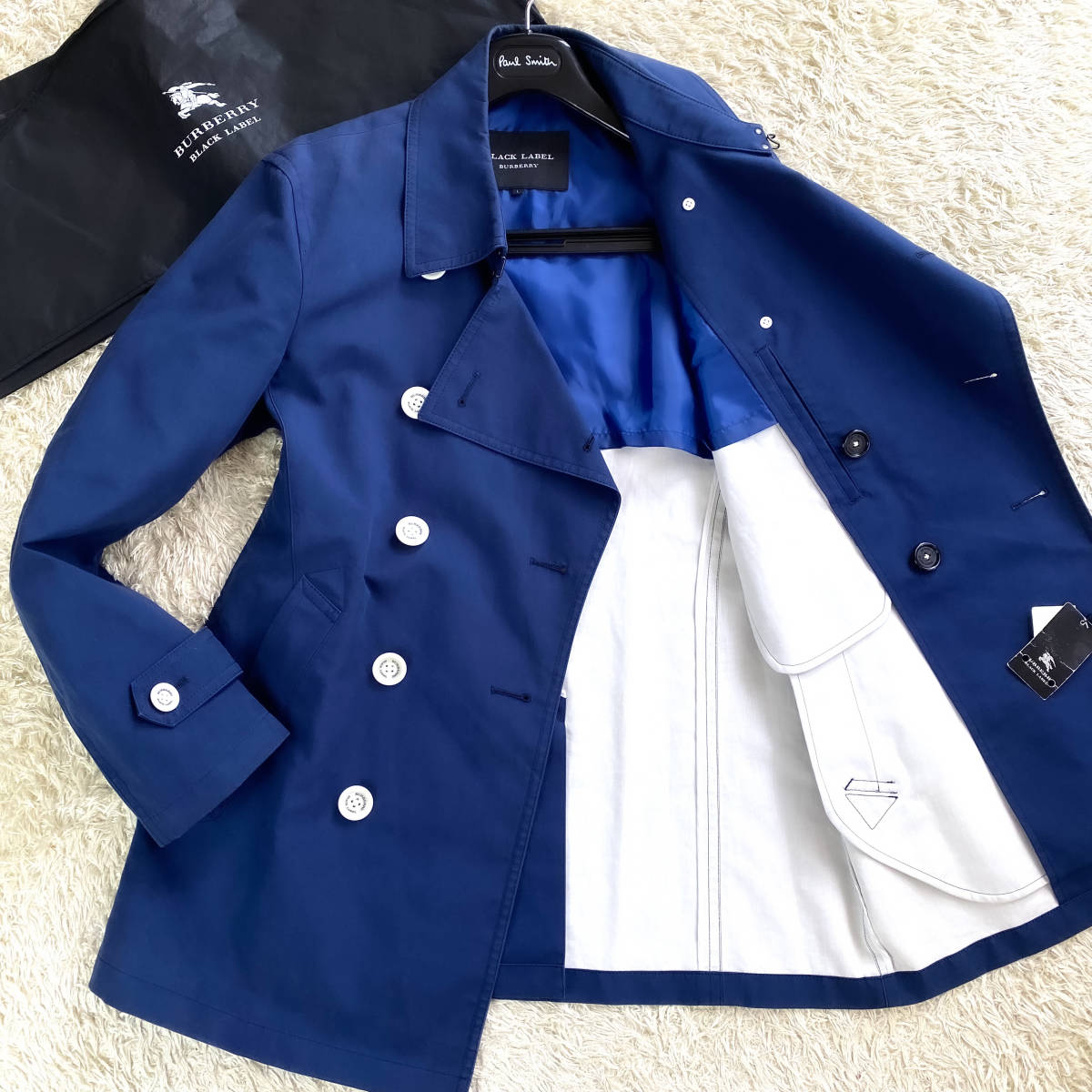 希少デザイン✨バーバリーブラックレーベル ナポレオンコート 38サイズ ネイビー 絶版美品BURBERRY BLACKLABELナポレオンコートXL.LL～LマリンPコート