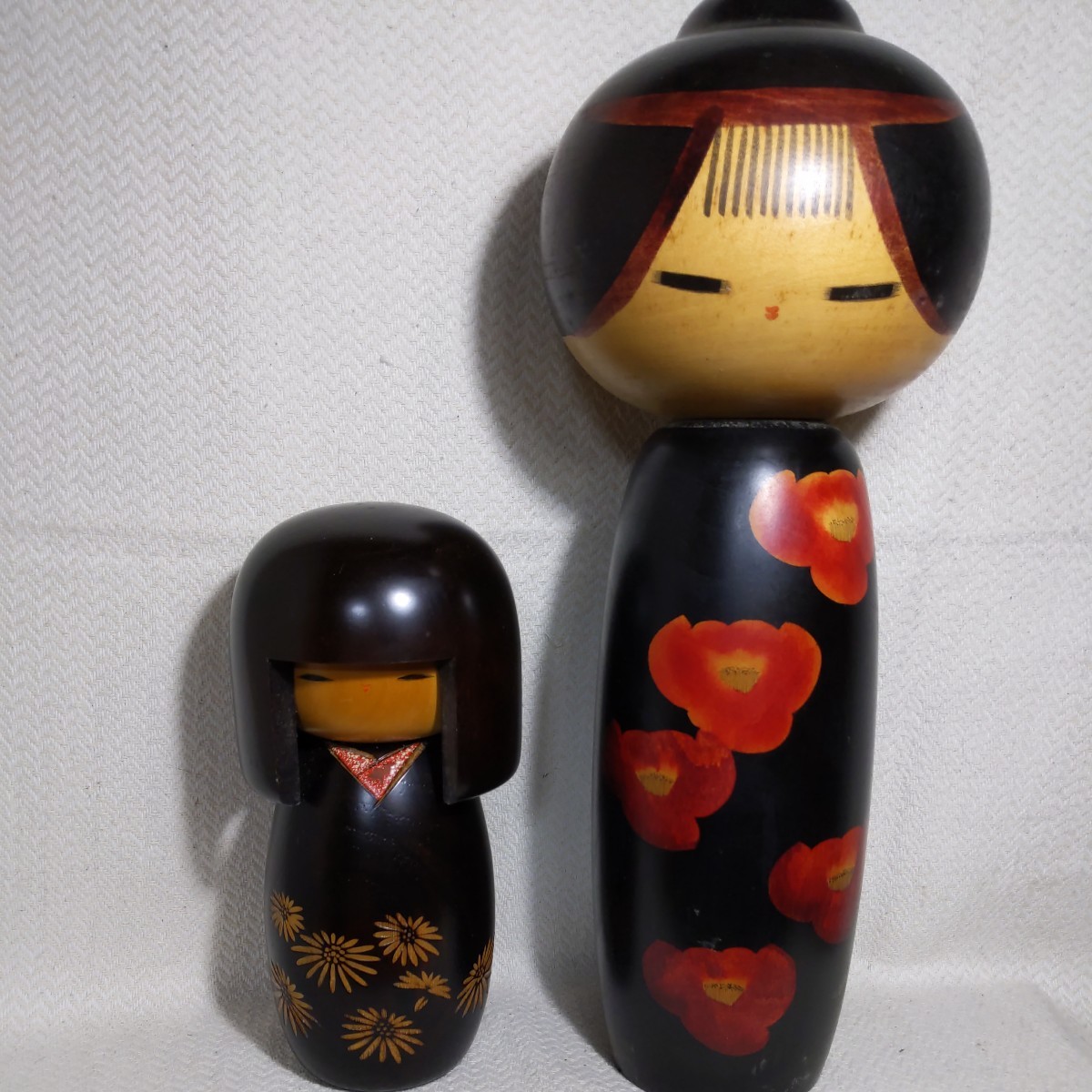 渡辺正雄 創作こけし 寒椿 特大 こけし 約43cm 内閣総理大臣賞受賞