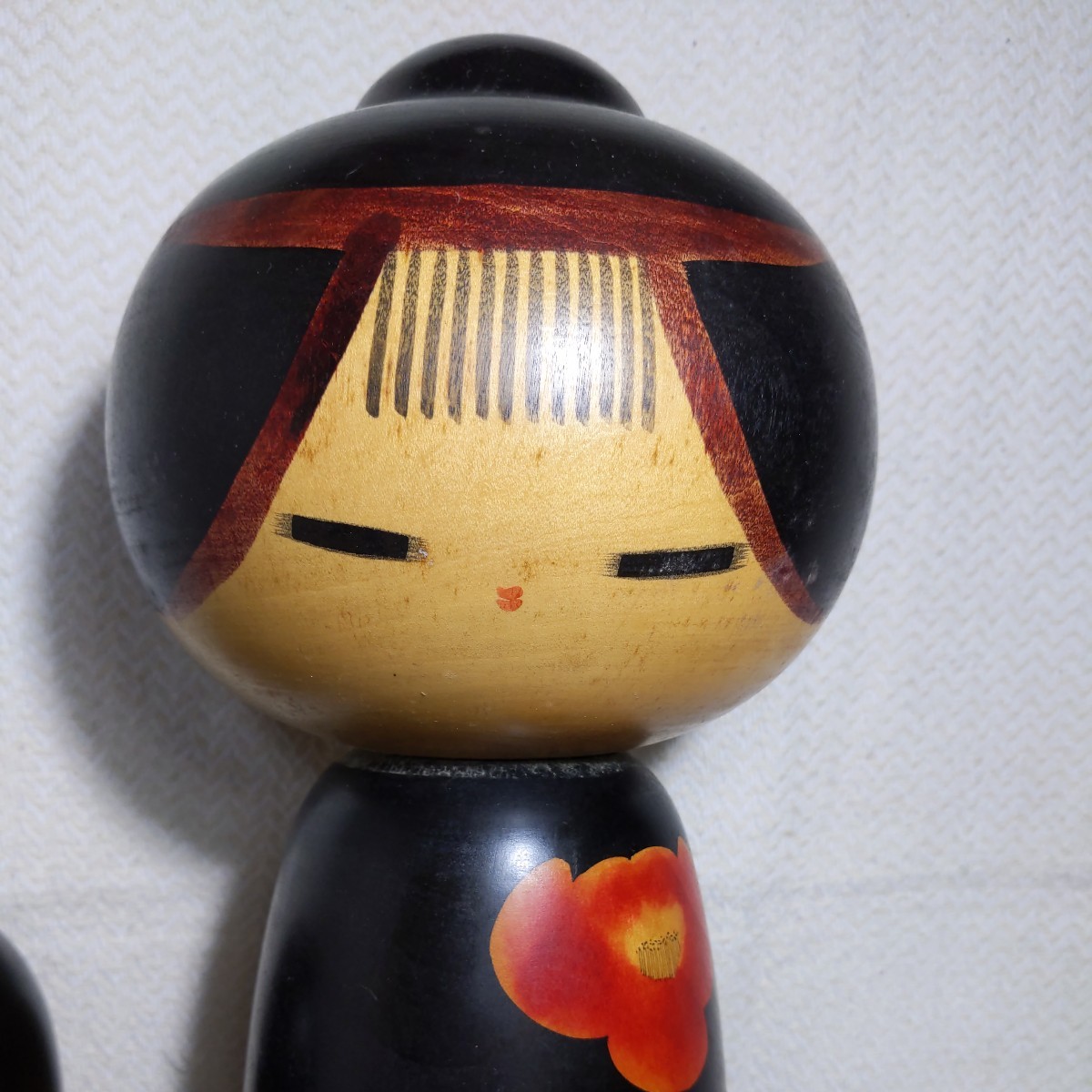 渡辺正雄 創作こけし 寒椿 特大 こけし 約43cm 内閣総理大臣賞受賞