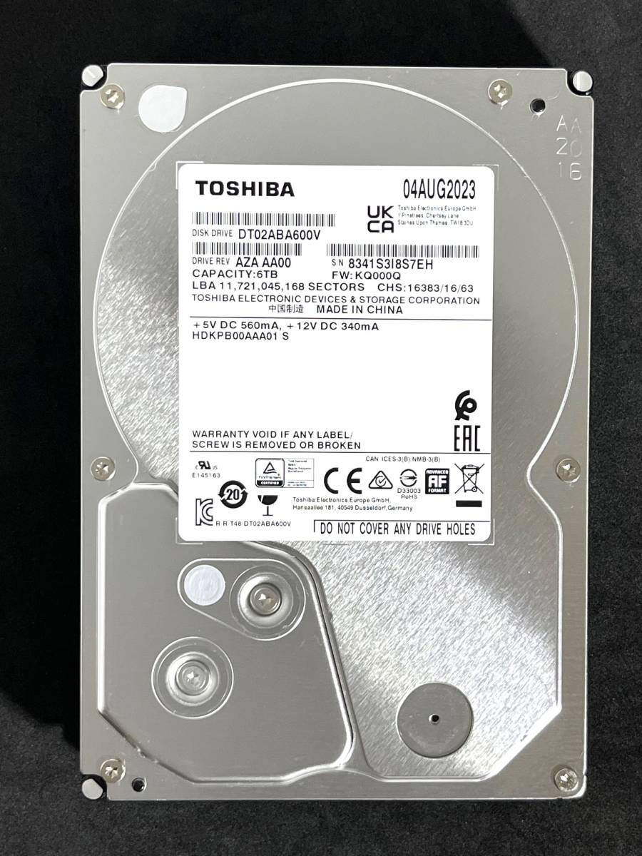 送料無料】 ☆ 6TB ☆ TOSHIBA / DT02ABA600V 【使用時間：0h】 2023