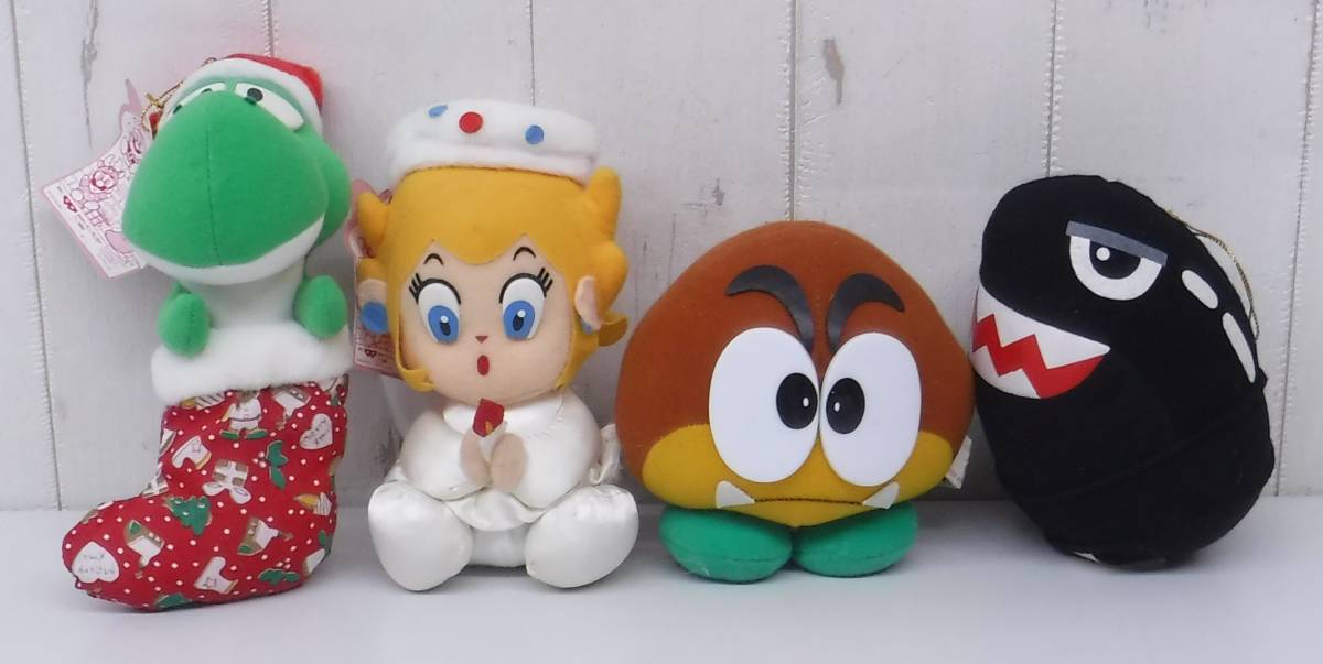 当時物 ＊レトロぬいぐるみ 4点まとめ ＊バンプレスト ＊スーパーマリオワールド クリスマスセット 他＊アミューズメント 非売品 景品
