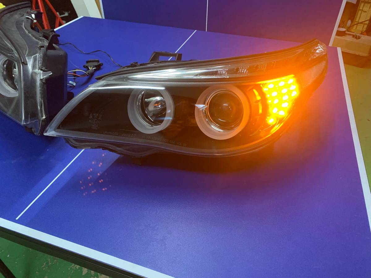 BMW 5 シリーズ E60 ヘッドライト 左右セット 社外品 イカリング