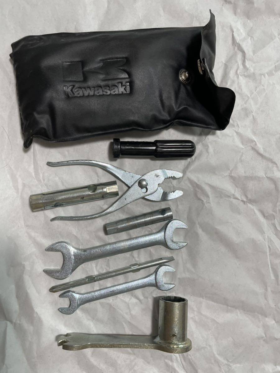 【1899】 車載工具 カワサキ 当時物 工具 純正　Kawasaki KDX220SR 希少 KDX200 KDX250 2サイクル　プラグレンチ 美品 250SS 350SS 400SS