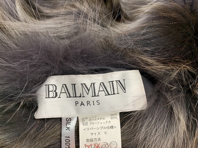 毛皮⁄ファーコート BALMAIN リバーシブルコートシルク100% 高級 