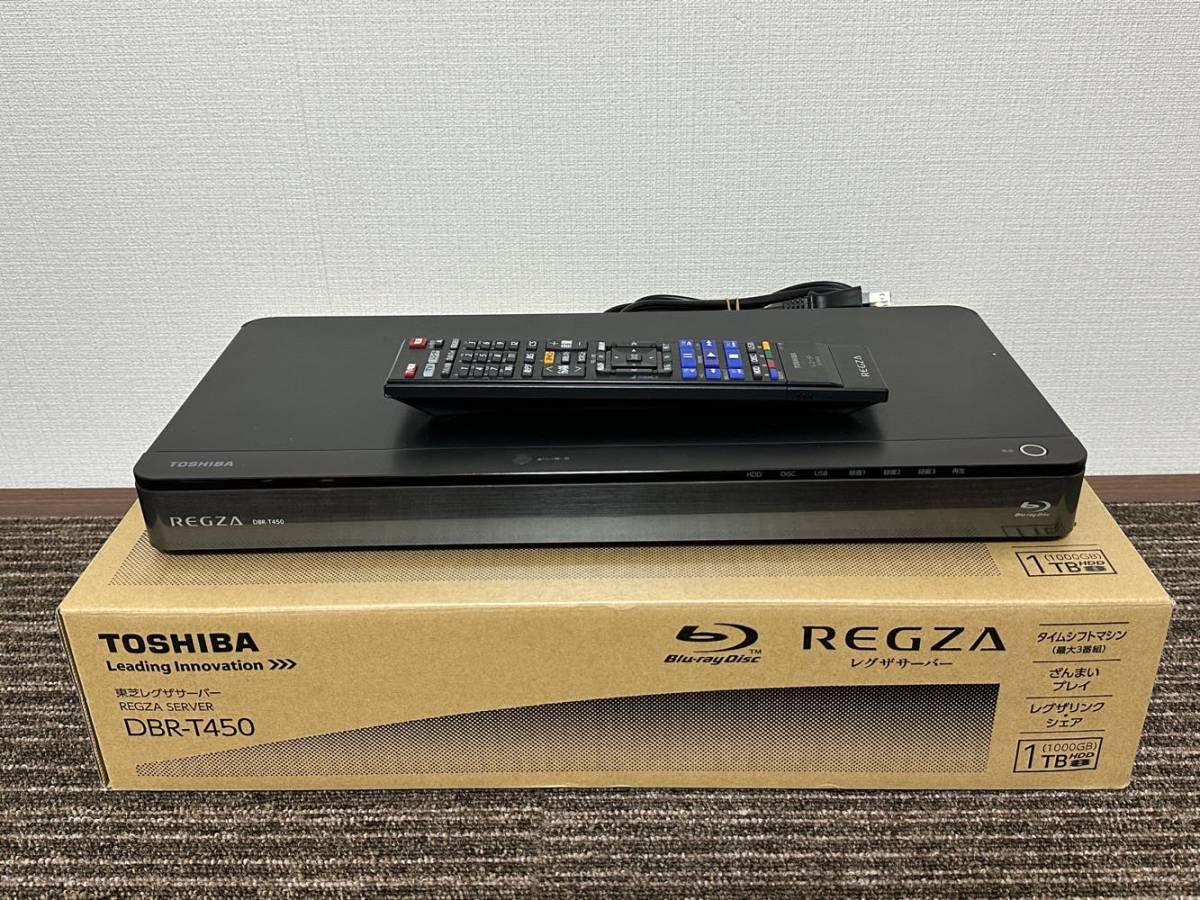 62　　　東芝/TOSHIBA ブルーレイレコーダー DBR-T450 2014年製 箱/リモコン付
