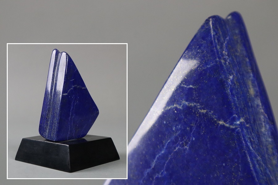 ラピスラズリ 原石 鑑賞石 自然石 置物 細密細工 古美術品[b1150] 原石