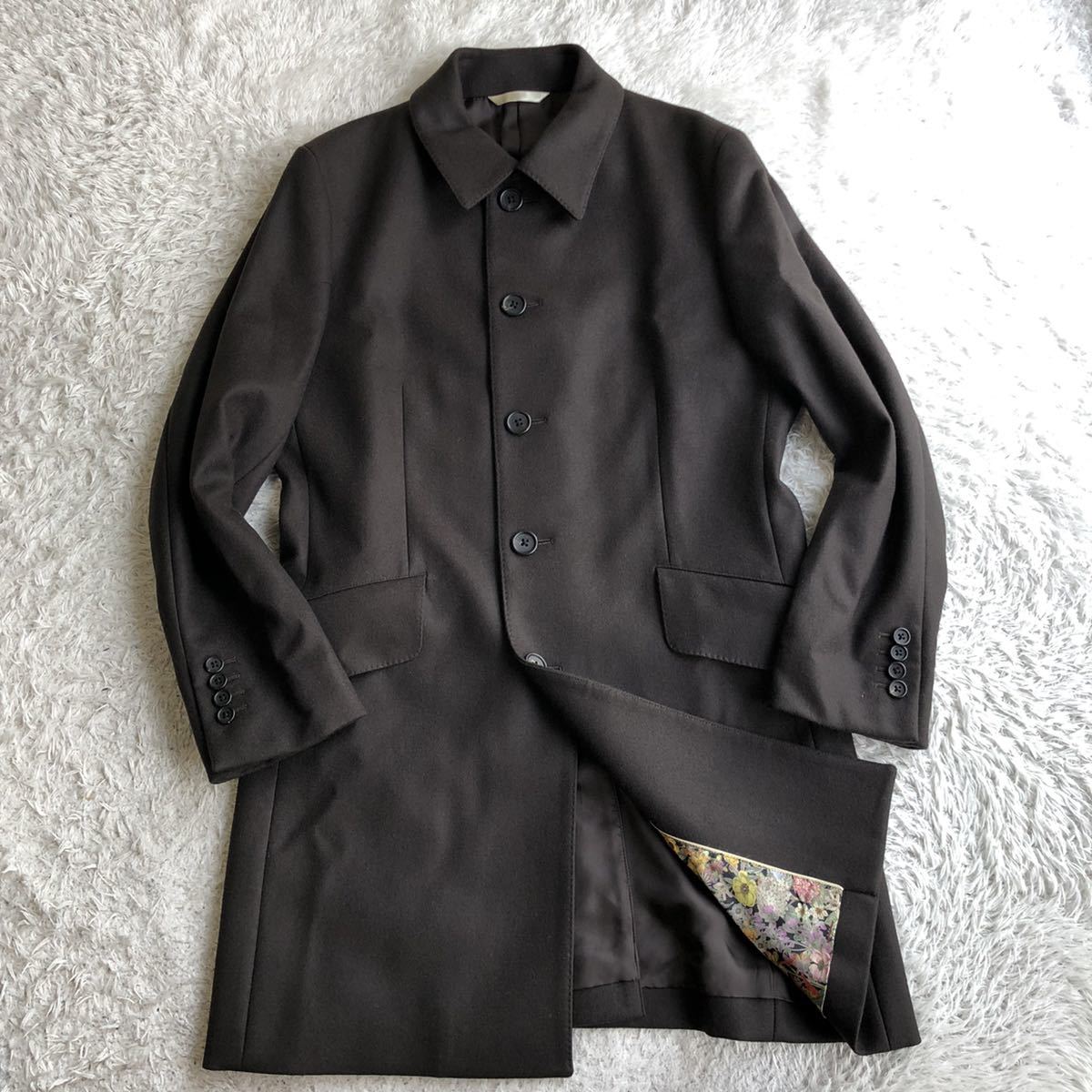 着用数回の美品】 ポールスミス コレクション ウール コート 裏地 花柄 