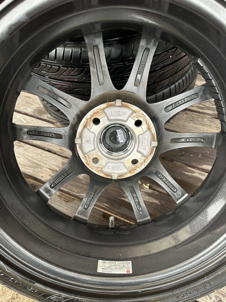 PCD100 15インチ 4穴 15インチ7j 四本セット 5.5j(タイヤ 美品