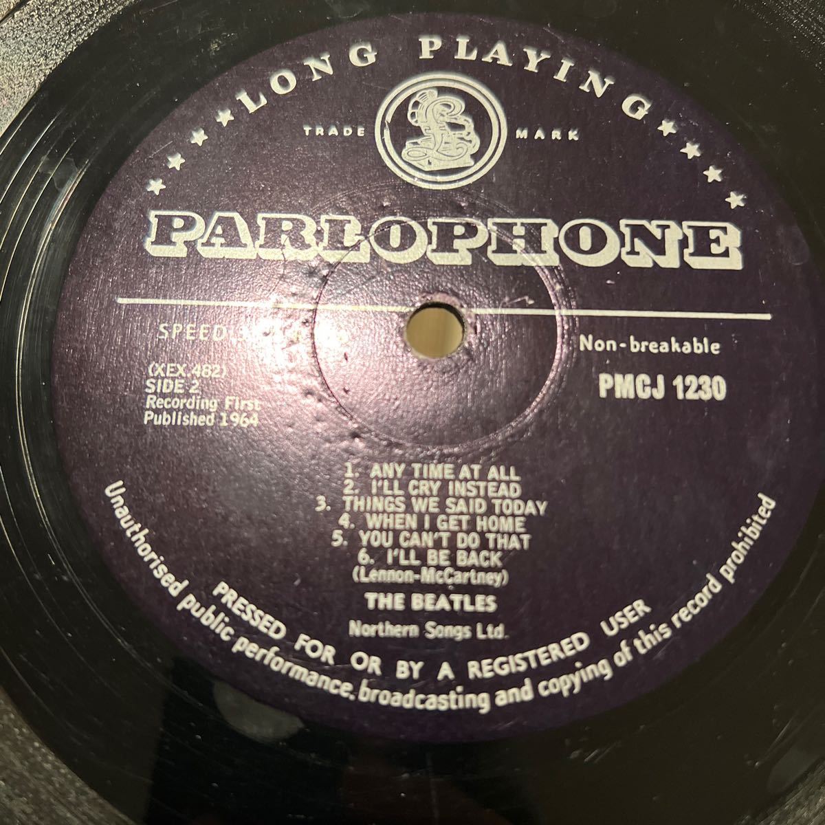 超絶レア南アフリカオリジナル黒ハードデイズナイトBeatlesビートルズ