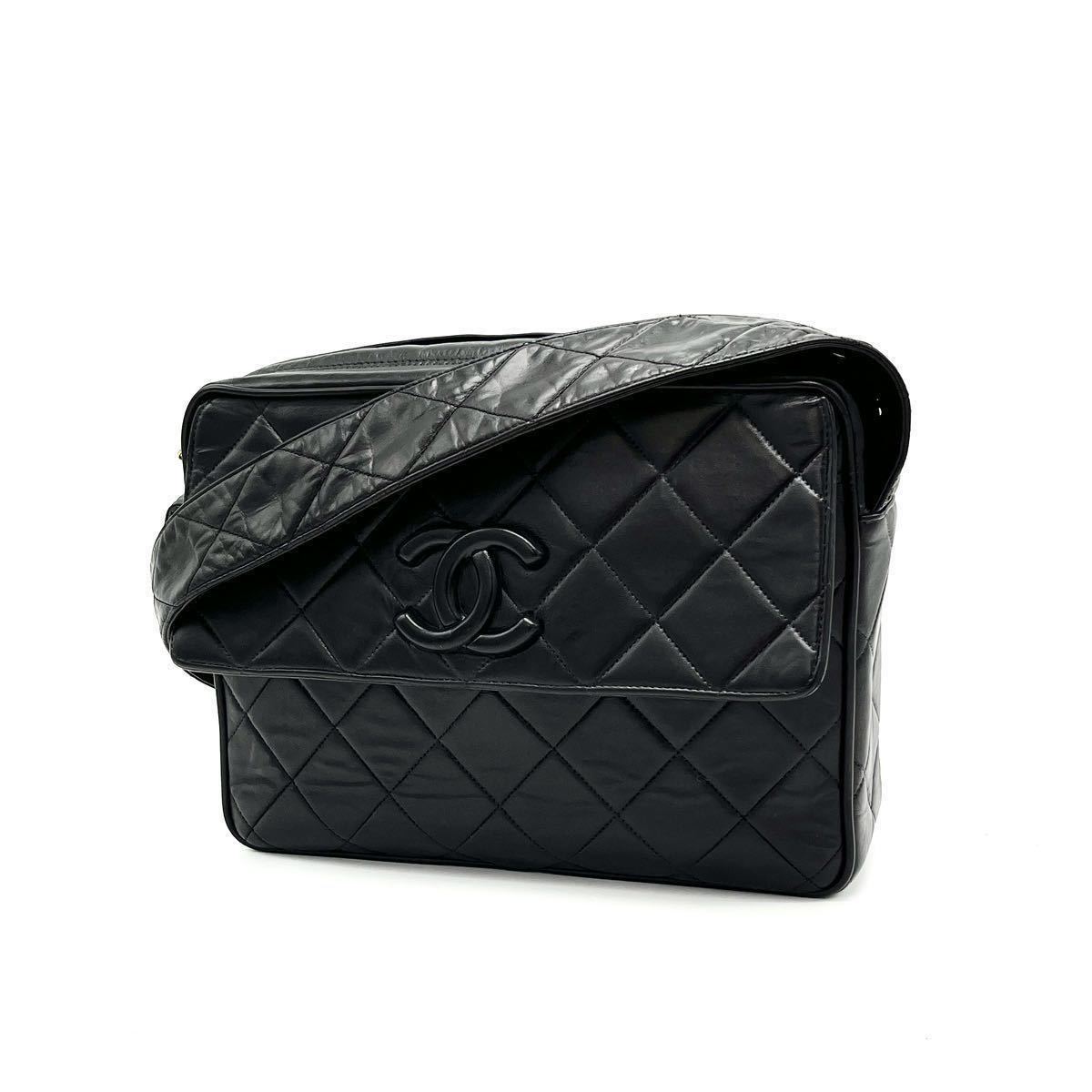 1円 CHANEL シャネル マトラッセ デカ ココマーク ラムスキン ショルダー バッグ D1004N