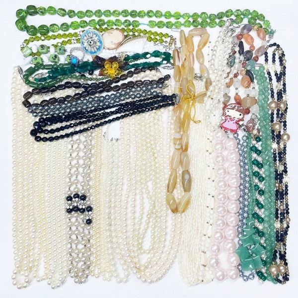 【人気】アクセサリー まとめ 総重量 1，515g ネックレス ブレスレット ブローチ 天然石 パール パワーストーン 卸 レディース/CO49-8