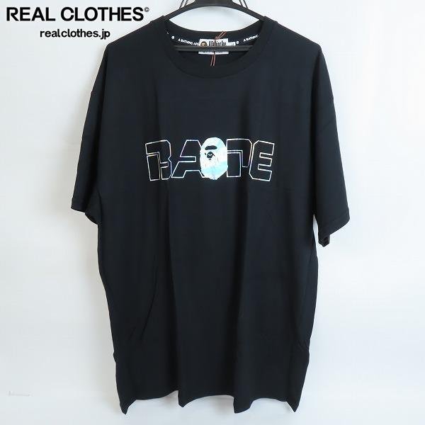 ☆【未使用】A BATHING APE/アベイシングエイプ コットン ロゴプリント 半袖Tシャツ 001CSG301008X/XL /LPL