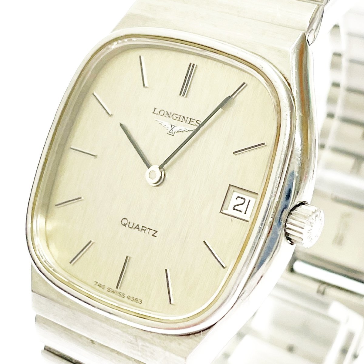 1円スタート】LONGINES ロンジン SS シルバー文字盤 クオーツ ボーイズ