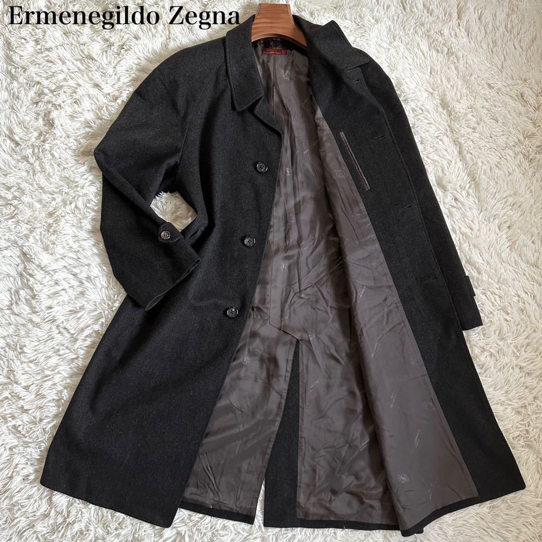 【至高の逸品】 Ermenegildo Zegna ゼニア メンズ ステンカラーコート ロングコート ピュアカシミヤ カシミヤ100 46 グレー 灰 ビジネス