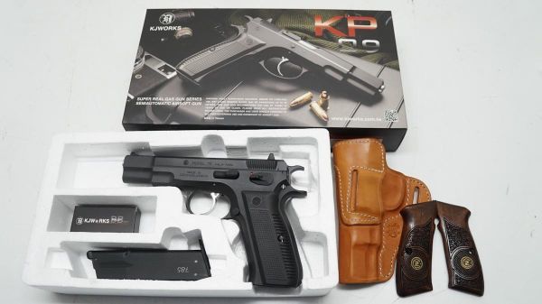 【木製グリップ＆レザーホルスター付】 KJ Works CZ75 KP09 ガスブローバック GBB ケイジェイワークス ガスブロ 000Z626