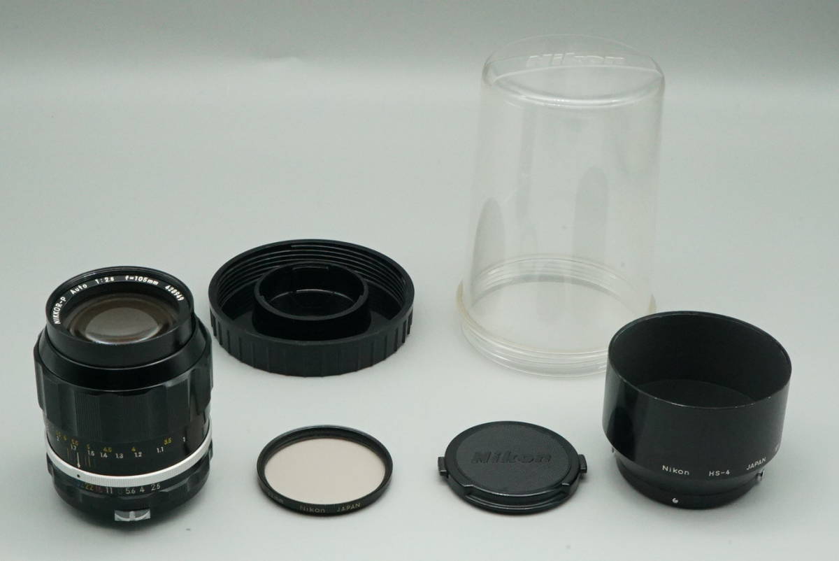 美品　ニコン Nikon NIKKOR-P Auto 105mm F2.5 非ai　フード・ケースセット