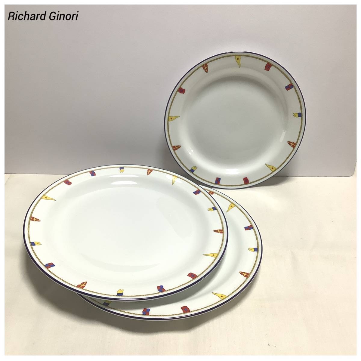 希少Richard Ginori リチャードジノリ クリッパースープ皿3客セット